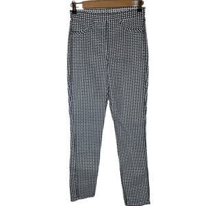 JOSEPH RIBKOFF Black White Geometric Design Art to Wear Stretch Pants SZ 8